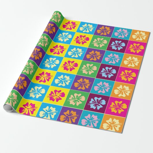 Farbige Blume des Hibiskus Geschenkpapier (Ungerollt)