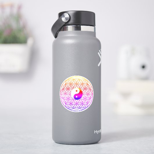 Farbige Blume des Lebens, ängstliche Geometrie, Yi Aufkleber (HydroFlask)