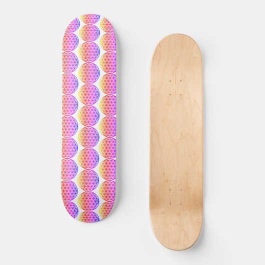 Farbige Blume des Lebens, Zen-Muster Skateboard (Vorderseite)