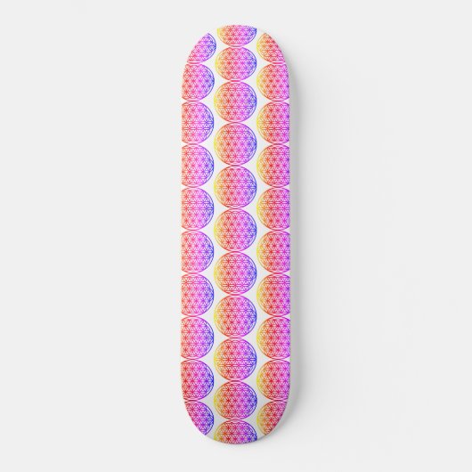 Farbige Blume des Lebens, Zen-Muster Skateboard (Vorderseite)