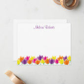 Farbige Blume des Wassers Personalisiert Mitteilungskarte (Vorderseite/Rückseite Beispiel)