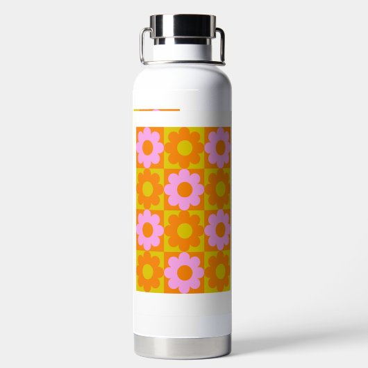 Farbige Blume Design Trinkflasche (Rückseite)