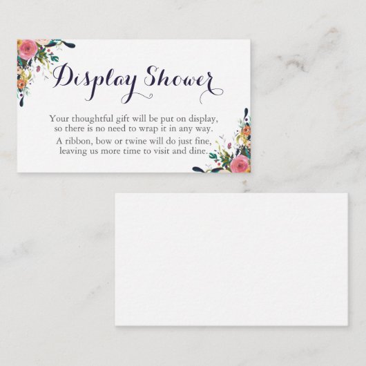 Farbige Blume-Display-Duschkarte Begleitkarte (Vorne/Hinten)