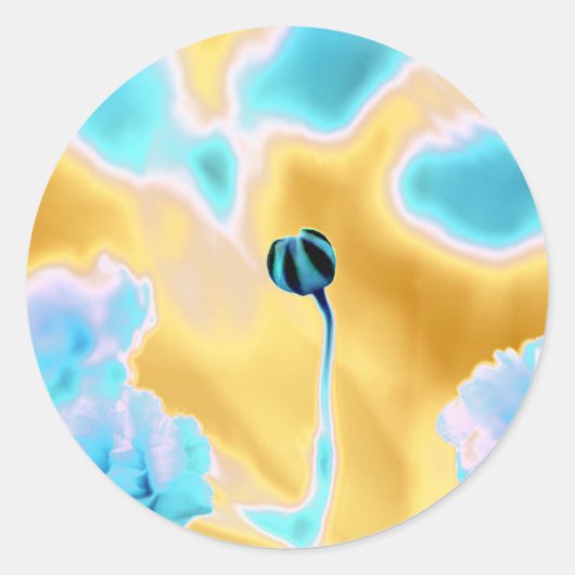 Farbige Blume Druckaufkleber Runder Aufkleber (Vorderseite)