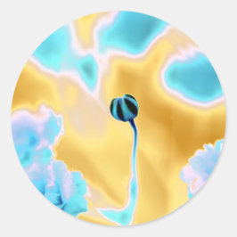 Farbige Blume Druckaufkleber Runder Aufkleber