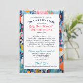 Farbige Blume Dusche von Mail 50. Geburtstag Einladung (Stehend Vorderseite)