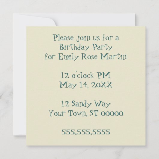 farbige Blume Einladung (Rückseite)