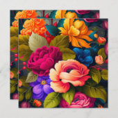 Farbige Blume Einladung (Vorne/Hinten)