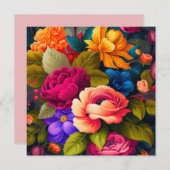 Farbige Blume Einladung (Vorne/Hinten)