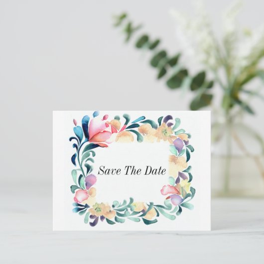 Farbige Blume Einladung Postkarte (Stehend Vorderseite)