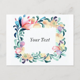 Farbige Blume Einladung Postkarte