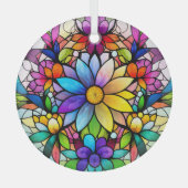 Farbige Blume erhalten Ornament Aus Glas (Vorderseite)