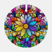 Farbige Blume erhalten Ornament Aus Glas (Rückseite)