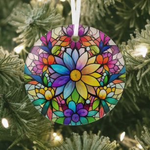 Farbige Blume erhalten Ornament Aus Glas