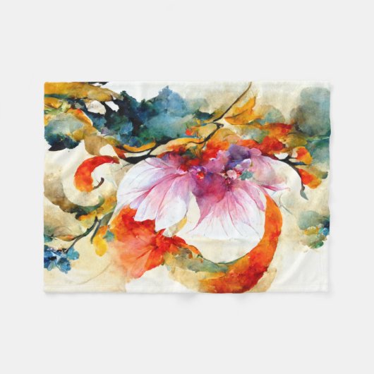Farbige Blume Fleecedecke (Vorderseite (Horizontal))