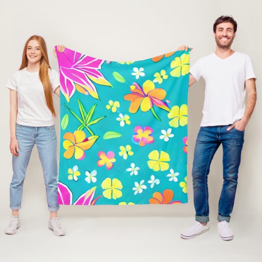 Farbige Blume Fleecedecke (Beispiel)