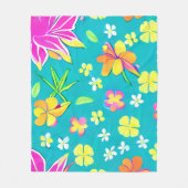 Farbige Blume Fleecedecke (Vorderseite)