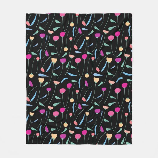 Farbige Blume Fleecedecke (Vorderseite)