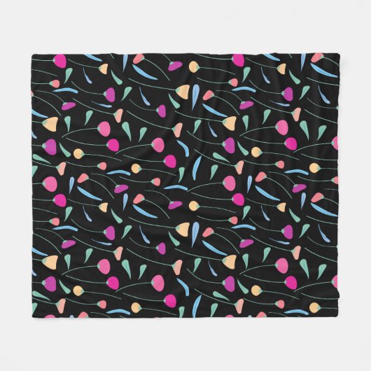 Farbige Blume Fleecedecke (Vorderseite (Horizontal))