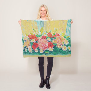 Farbige Blume Fleecedecke