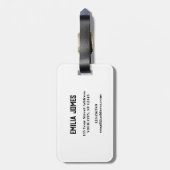 Farbige Blume Floralmonogramm Gepäckanhänger (Rückseite vertikal)