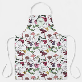 Farbige Blume, Foliage & Hummingbird Name Schürze