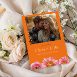 Farbige Blume Foto Save-the-Date-Karte Save The Date