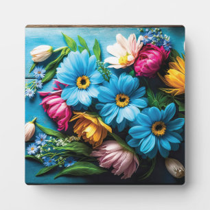 Farbige Blume Fotoplatte
