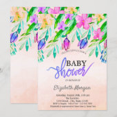 Farbige Blume Frühjahrsdusche Einladung (Vorne/Hinten)