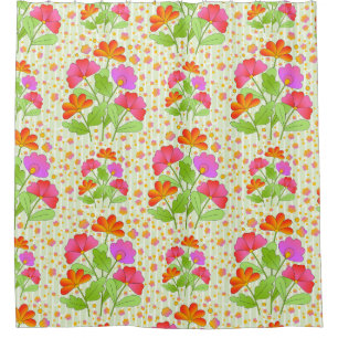 Farbige Blume für große Pop Rosa und orange blassg Duschvorhang