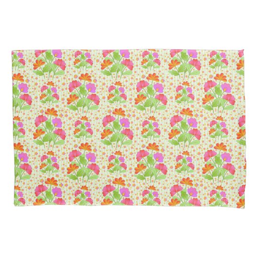 Farbige Blume für große Pop Rosa und orange blassg Kissenbezug (Vorderseite-Links)