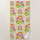 Farbige Blume für große Pop Rosa und orange blassg Strandtuch (Vorderseite)