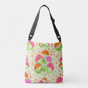 Farbige Blume für große Pop Rosa und orange blassg Tragetaschen Mit Langen Trägern