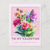 Farbige Blume für mein Valentin Postkarte (Vorderseite)