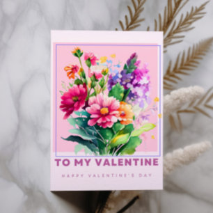 Farbige Blume für mein Valentin Postkarte