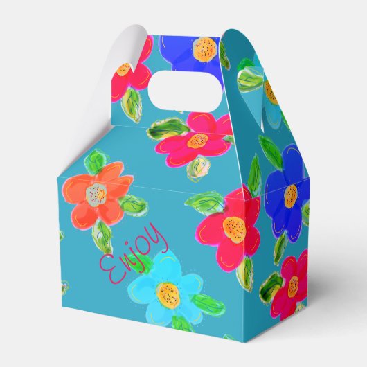 Farbige Blume Gemustert Geschenkschachtel (Vorderseite)