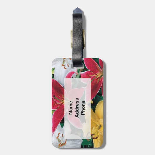 Farbige Blume Gepäckanhänger (Rückseite vertikal)