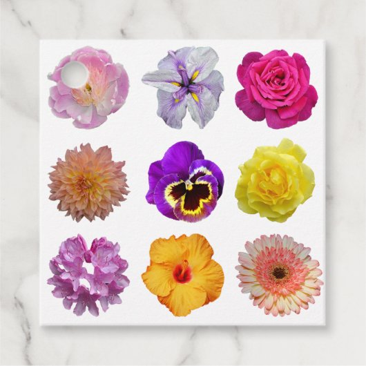 Farbige Blume Geschenkanhänger (Vorderseite)