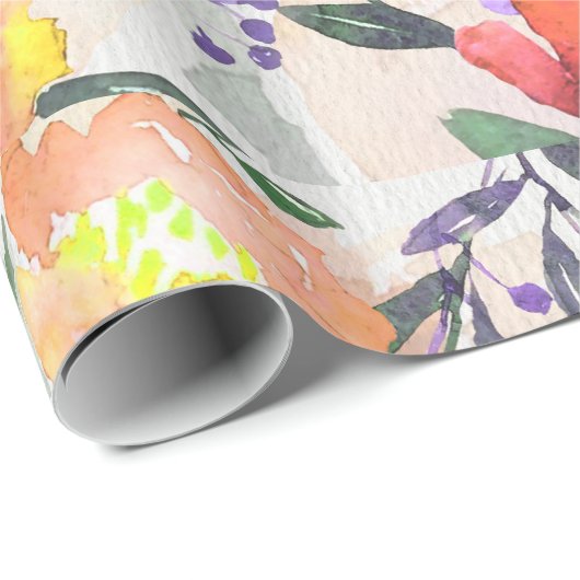 Farbige Blume Geschenkpapier (Rolleneckpunkt)