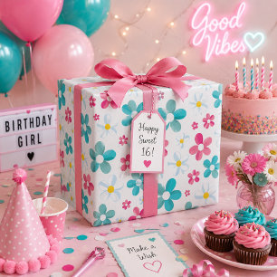 Farbige Blume Geschenkpapier