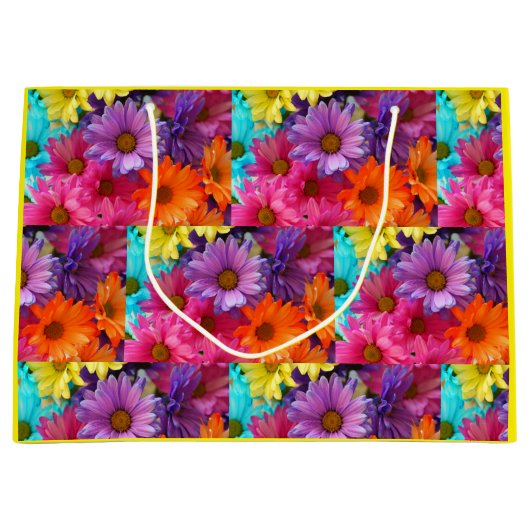 Farbige Blume-Geschenktasche Große Geschenktüte (Vorderseite)