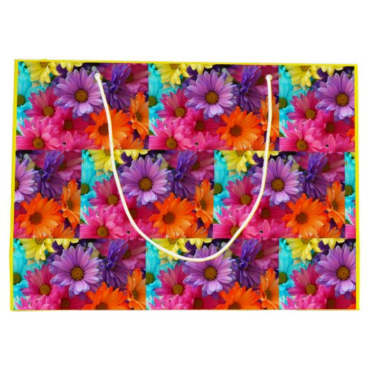 Farbige Blume-Geschenktasche Große Geschenktüte (Rückseite)