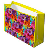 Farbige Blume-Geschenktasche Große Geschenktüte (Vorderseite Schrägansicht)