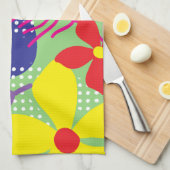 Farbige Blume Geschirrtuch (Viertel Falte)