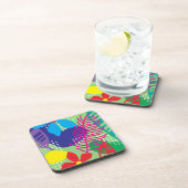 Farbige Blume Getränkeuntersetzer (Rechte Seite)