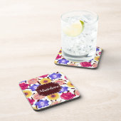 Farbige Blume Getränkeuntersetzer (Rechte Seite)