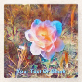 Farbige Blume Glasuntersetzer (Vorderseite)