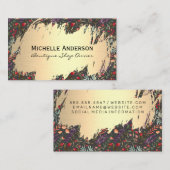 Farbige Blume | Gold Metallic Visitenkarte (Vorne/Hinten)