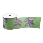 Farbige Blume grün und lila Satinband (Spule)