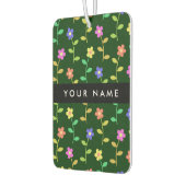 Farbige Blume, grüner Hintergrund, schwarz Autolufterfrischer (Links)